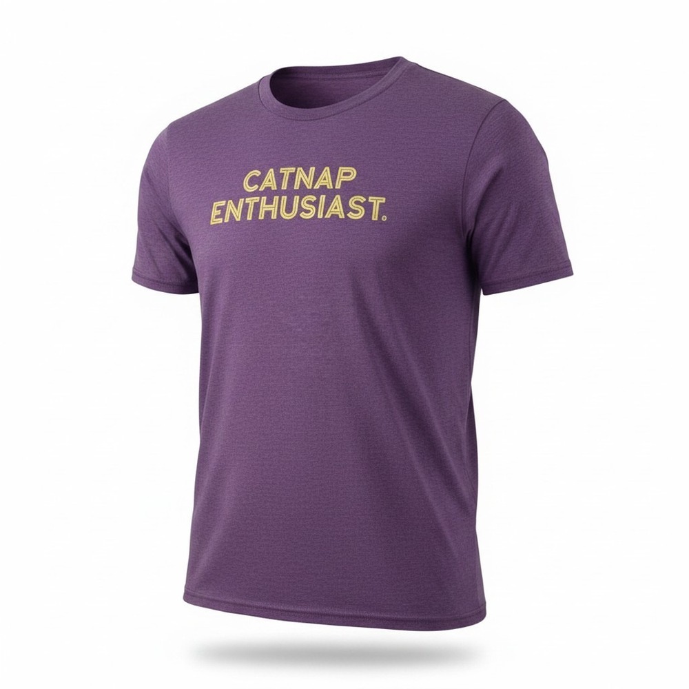 District Perfect Blend Catnap Enthusiast Graphic Tee Purple Heather L Womens